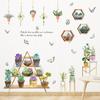 Novos Adesivos de Parede de Plantas Verdes Nórdicas em Vasos Adesivos Decorativos para Corredor Adesivos para Sala de Estar Quarto Sofá Armário HT94020