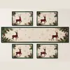 Juego de cinco piezas de camino de mesa y mantel individual navideño transfronterizo, decoración de mantel de poliéster de hombre de jengibre, dropshipping disponible