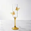 Copa de Vidrio Alta con Pie de Mariposa para Uso Doméstico Copa de Vino Tinto Vasos para Brindis de Pareja Regalo para Recién Casados Sensación de Alta Gama Copa de Champaña Regalo de Compromiso