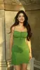 Traje de baño verde de una pieza para mujer, adelgazante, strapless, estilo falda, estilo retro de resort, traje de baño sexy ajustado, nuevo estilo de verano