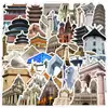 50 Adesivos de Grafite de Viagem Europeia para Copo d'Água, Computador, Celular, Adesivos Decorativos à Prova d'Água, Adesivos Criativos de Viagem, Atacado