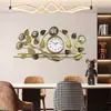 Nuevo Reloj Decorativo de Hoja de Ginkgo Estilo Chino Reloj de Pared Reloj de Pared para Fondo de Restaurante Colgante de Pared Reloj de Pared Creativo de Lujo Ligero de Gama Alta