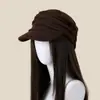 Chapéu equestre plissado versátil vintage para mulheres, adequado para passeios de primavera e verão, faz o rosto parecer menor, boina de jornaleiro de outono, boné estiloso fino bico de pato