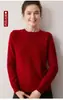 26 Otoño Invierno Nuevo Grueso Cuello Redondo 100% Cachemira Suéter Pulóver para Mujer Tejido Holgado Top de Capa Base