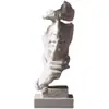 El silencio es un adorno artesanal dorado. No escuches, no mires, escultura para oficina, sala de estar, decoración del hogar europeo, arte.