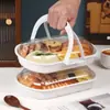 Caixa de piquenique portátil para chá da tarde caixa de presente ins caixa de presente sobremesa bolo passeio de primavera acampamento Bento embalagem com compartimentos de bolha caixa