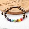 Pulsera de Cuentas de Piedra Hecha a Mano Europea y Americana, de Venta Caliente Transfronteriza, Popular en Amazon, de Piedra Ojo de Tigre Colorida, Piedra Volcánica Natural