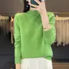 Suéter de punto paracaídas de cuello medio alto, sin costuras y cómodo, diseño de cuello único, versátil para el commuting de otoño e invierno