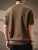 Camiseta de punto de manga corta con textura de burbujas 3D para hombre, nueva colección de verano 2026, corte holgado, cuello redondo, manga corta
