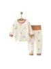 Conjunto de ropa interior de otoño e invierno para bebé, Algodón puro Clase A para niños, Ropa interior térmica de cintura alta para proteger la barriga, Pijamas, Ropa para bebé