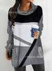 Ropa de mujer transfronteriza nueva soporte cada plataforma posicionamiento en estante impresión cuello alto pegatinas de pila bolsillo camisa de manga larga disponible