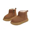 Botas de Nieve para Niños Niñas 2025 Invierno Nuevos Zapatos de Algodón Forrados de Felpa Suela Gruesa Zapatos Pan Calientes Niños Capibara