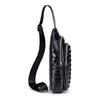 Bolsa de peito masculina de couro genuíno Bolsa de ombro com padrão de crocodilo distinto Bolsa de ombro Bolsa de ombro de peito da moda de cabelo masculino Mochila da moda resistente ao desgaste para homens