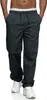 Pantalones largos casuales para hombre de estilo europeo y americano, con cordón y detalles de bolsillo, diseño recto, adecuados para exportación