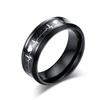 Anillo de acero de titanio con ECG de fibra de carbono Anillo de latido del corazón coreano para hombre Adornos de mano de moda para hombre al por mayor JZ140