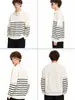 Polo de Manga Larga Estilo Old Money Jxy Rongdejie Camisa Polo de Manga Larga Rayada Holgada para Hombre Camisa Polo de Manga Larga Marca de Moda