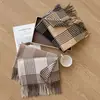Bufanda de Moda de Alta Gama Otoño e Invierno, Chal de Cuadros Grandes, Bufanda Larga Gruesa Cálida para Pareja, Bufanda Larga Melard para Mujer