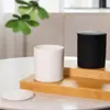 Copo de Vela Nórdico Pequeno com Tampa em Relevo Cross Border DIY Artesanal de Cerâmica Branca para Velas de Aromaterapia