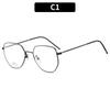 Nuevas gafas de moda con montura poligonal de metal anti-luz azul, monturas de gafas sencillas, ligeras y cómodas con gafas lisas.