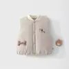 Colete de Bebê 120g Acolchoado de Algodão Protetor de Barriga para Outono e Inverno, Top Quente de Fleece para Bebês e Crianças