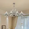 Lámpara de Araña Estilo Francés, Lámpara de Vela de Cristal, Iluminación Retro para Comedor, Lámpara de Vela Minimalista Moderna Estilo Americano para Sala de Estar
