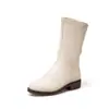 2026 novos sapatos femininos estilo comércio exterior salto baixo tamanho grande botas martin botas de cano médio botas femininas