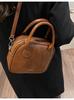 Bolso de mano pequeño vintage de otoño e invierno 2024, bolso de mano sencillo de color liso, bolso de hombro combinable, bolso cruzado.
