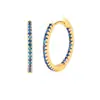 Pendientes de Aro Redondos para Mujer de Plata de Ley s925 Transfronterizos Estilo Ins Europeo y Americano Hebilla de Oreja Pendientes de Aro para Oreja Circonita Multicolor Elegante Joyería