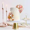 Decoración de Pastel de Cumpleaños Bola de Espuma Color Caramelo Nude Bola de Perla Color Arcoíris Topper para Cupcakes Fiesta de Bodas