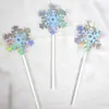 Decoración de pastel de Navidad tarjeta de copo de nieve blanco plateado dorado azul tapón de copo de nieve de diamante tapón de pastel de Navidad