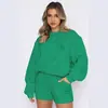 Traje Deportivo Americano 2025 para Mujer Otoño Nuevo Redondo Holgado Estampado Sudadera Moda Running Dos