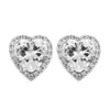 Pendientes de Amor de Diamante Completo Transfronterizos Pendientes Elegantes con Corazón de Zirconia para Mujeres Europeas y Americanas Joyería de Oreja de Lujo Ligero de Gama Alta Modernos