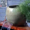 Aquário Antigo com Cachoeira de Água Corrente e Oxigenação Circulante, Tanque de Cachoeira Empilhável, Tanque de Água Corrente Cortado, Paisagismo de Pátio Cerâmico