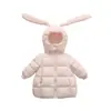 Pinghu Chixin 90 Plumón de Pato Blanco con Capucha Desmontable Orejas de Conejo Ropa de Abrigo Cálida Chaqueta Ligera de Plumón para Niñas