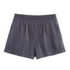 Ropa de Mujer de Comercio Exterior Verano 2025 Estilo Europeo y Americano Solapa Manga Corta Color Puro Camisa + Traje de Shorts Mujer E490019/20F