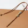 Cordón de cuero encerado para collar, cuerda trenzada impermeable, colgante de oro, cuerda para colgar, colgante de Buda de ámbar de jade para colgar en el cuello