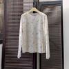 Verano Nuevo Ropa de Protección Solar de Seda de Hielo Camiseta de Malla de Manga Larga para Mujer Top Fino con Estampado de Luna Camiseta Básica Shihai