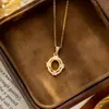 Plata de Ley S925 Lujo Ligero Geométrico Ovalado Full Diamond Colgante Base DIY Se Puede Incrustar con Piedra Principal Ovalada de 7*9mm