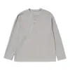 Ropa para Hombre Beijie Otoño 2026 Nueva Camiseta de Manga Larga con Textura de Punto Retro Camiseta Unisex con Cuello Henley