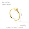 2023 nuevo anillo de diamantes de acero inoxidable transfronterizo para mujer, personalidad europea y americana, simple, 18K, abierto, joyería