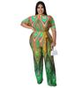 Comércio exterior MY928 Amazon Macacão de verão estampado com ombro oblíquo para mulheres europeias e americanas XX0200