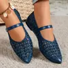 Sapatos Mary Jane Multicor de Estilo Simples para Mulheres, com Tira Única Ajustável e Cabedal em Malha Vazada, Sapatilhas de Tamanho Grande