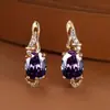Desejo Aliexpress Amazon Mais Vendidos Brincos Oval Aquamarina Diamante Zircônia Banho de Ouro Champagne Brincos Personalizados para Mulheres