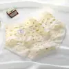 Ropa interior de algodón para mujer, estilo pastoral floral, fresca y de aspecto elegante, de cintura media, hipoalergénica, sin costuras, que cubre las caderas.