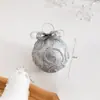 Pingente de decoração de Natal bola cor de champanhe com design de pinha e floco de neve adereço decoração enfeite para árvore de Natal DIY