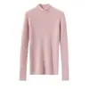 Suéter de Cashmere Novo Estilo para Mulheres, Suéter Básico de Malha Pura Quente com Gola Meia-Alta e Design Canelado para Outono e Inverno