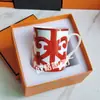 Copo de Porcelana Fina de Estilo Europeu Transfronteiriço Luxo Leve Vintage Palaciano Copo de Café da Manhã para Leite Copo para Aveia Caneca para Escritório Café