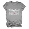 Amazon eBay sitio independiente moda casual mujer voleibol mamá estampado de leopardo cuello redondo camiseta