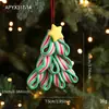 Novos Suprimentos para Decoração de Natal Pingentes Criativos de Doce Vermelho, Branco e Verde Argila Macia Pingentes Artificiais de Pirulito em Estoque