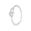 Anillo de Pin con Corazón de Circonita Microincrustada Amanecer de Primavera para Mujer, Anillo de Clip Ajustable de Moda de Lujo Ligero, Anillo para el Dedo Índice